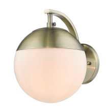Golden 3218-1W AB-AB - Golden Lighting Dixon 1-light Wall Sconce in Aged Brass and Opal Glass